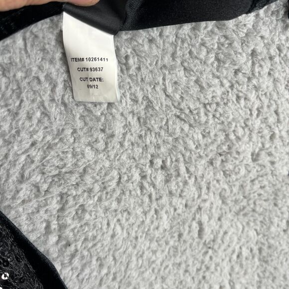 Torrid Cardigan Sweater Womens 0 Black L Open Front Sequins Beaded Fringe Velvet - Picture 9 of 11